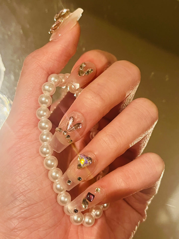 Press on nails - Pink Rabbit’s Crown