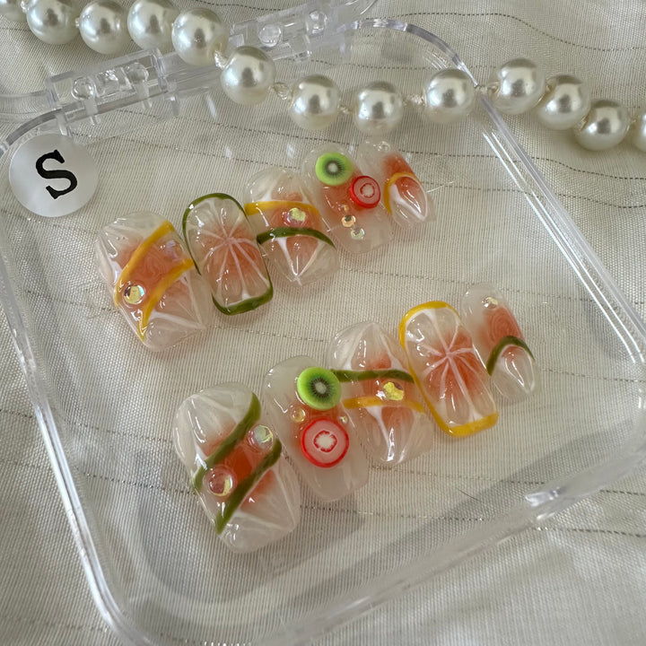Press on nail - Citrus Crush