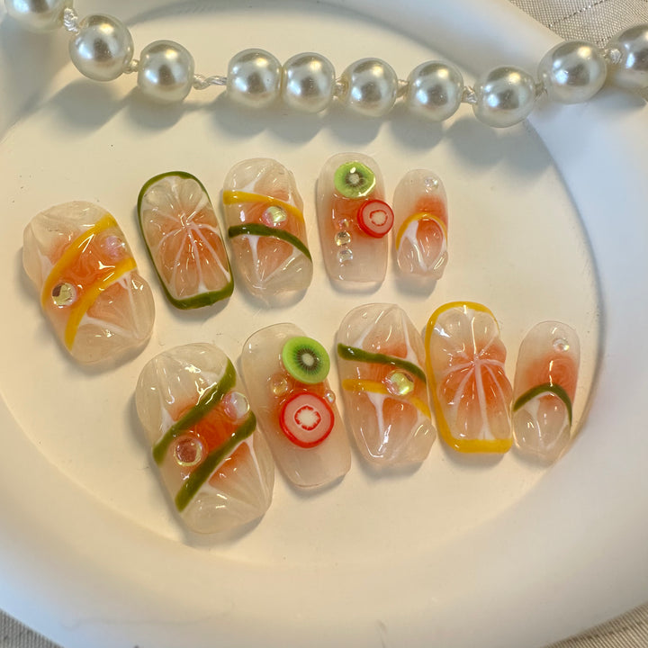 Press on nail - Citrus Crush