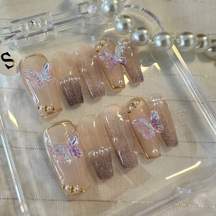 Press on nail - Aurora Butterfly