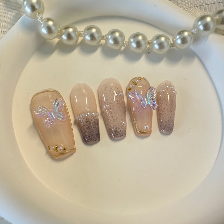 Press on nail - Aurora Butterfly