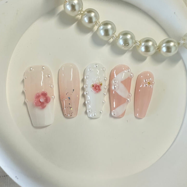 Press on nail - Rosy