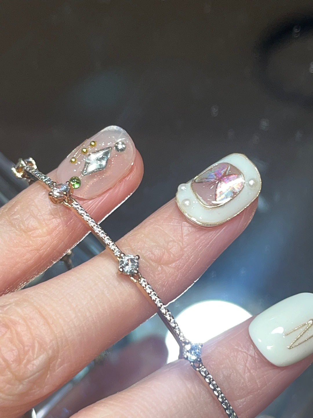 Press on nails - White Butterfly 🦋