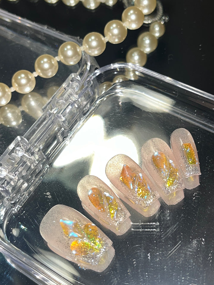 Press on nail - Pink Diamonds
