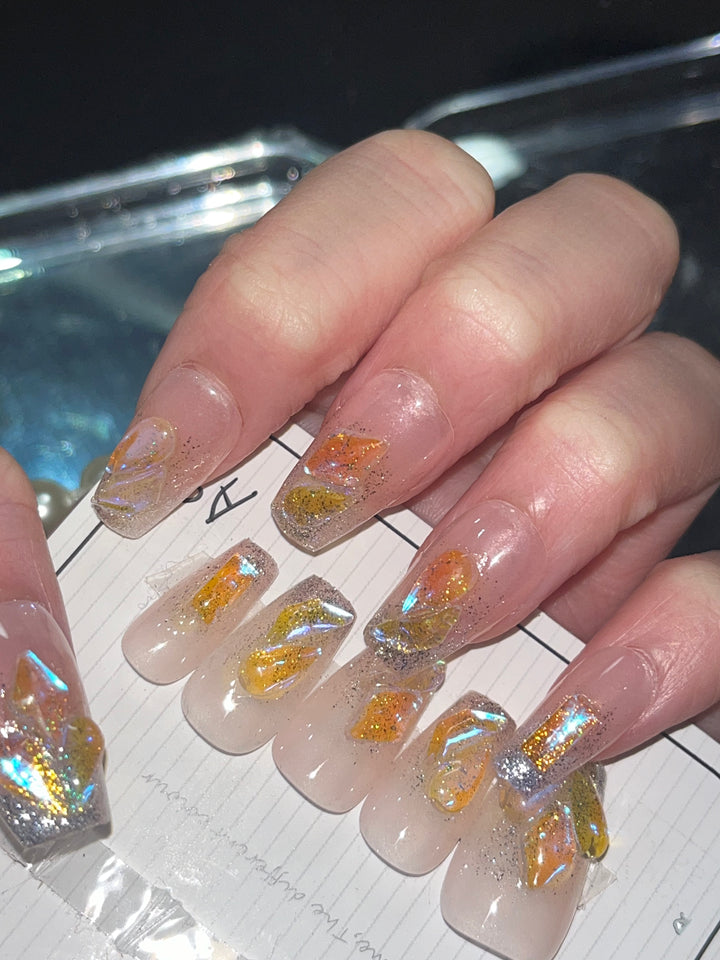 Press on nail - Glitter diamonds