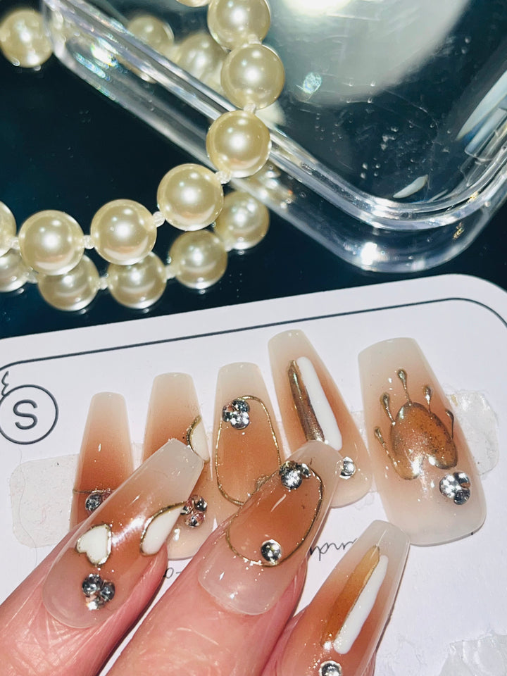 Press on nails - Blushing Heartbeat