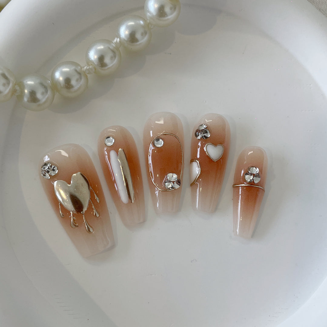Press on nails - Blushing Heartbeat