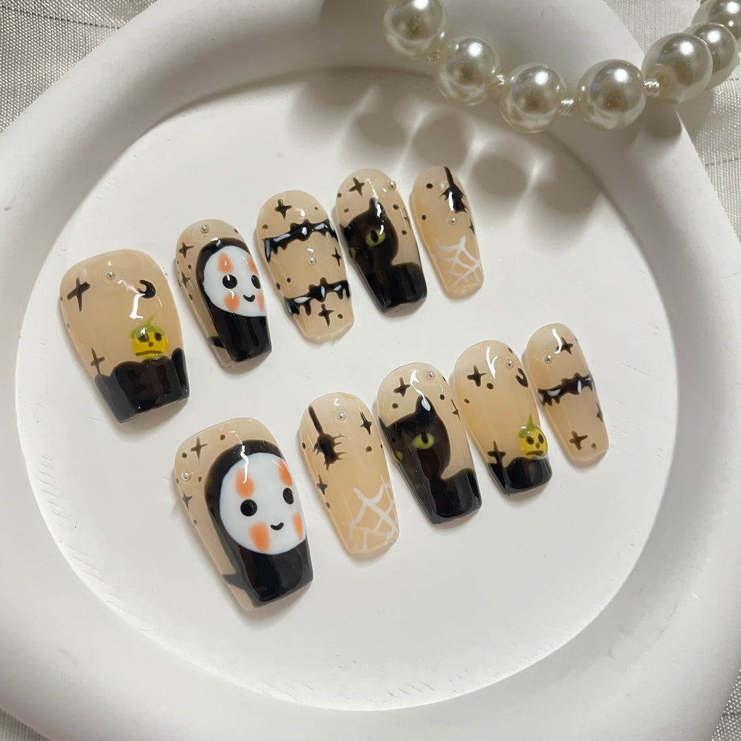 Press on nail - Kaonashi (Halloween Series)