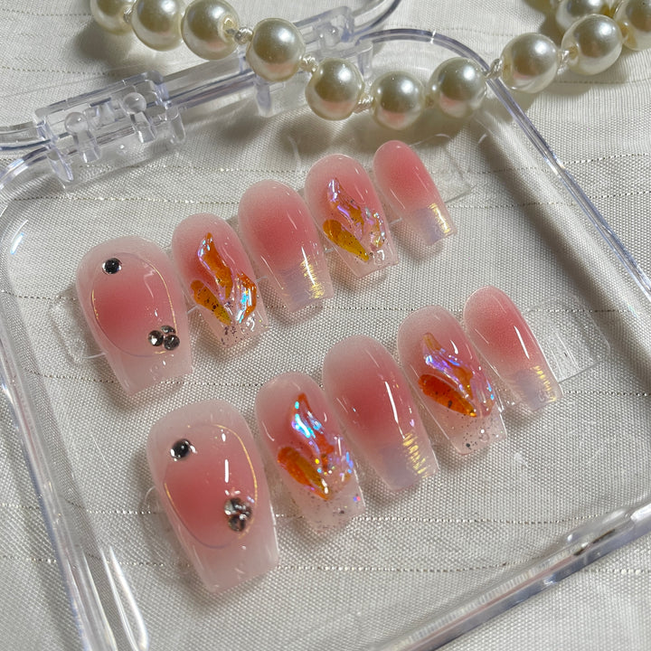 Press on nail - Pink shine