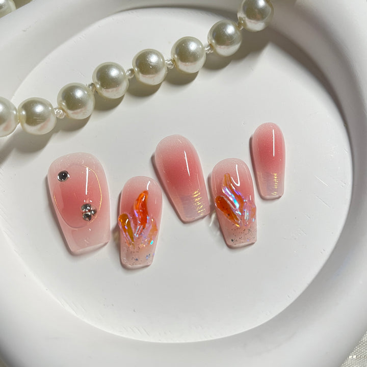 Press on nail - Pink shine