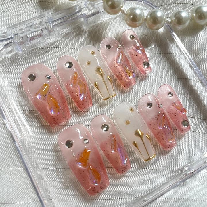 Press on nail - Crown & Diamonds