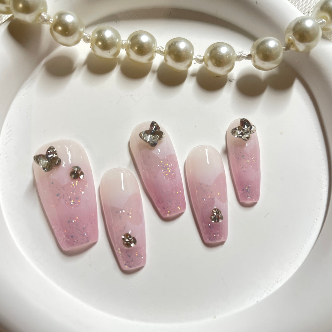 Press on nail - Glitter Butterfly