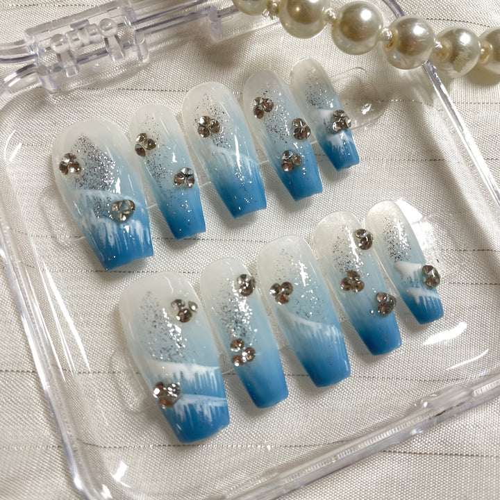 Press on nail - Ombre blue